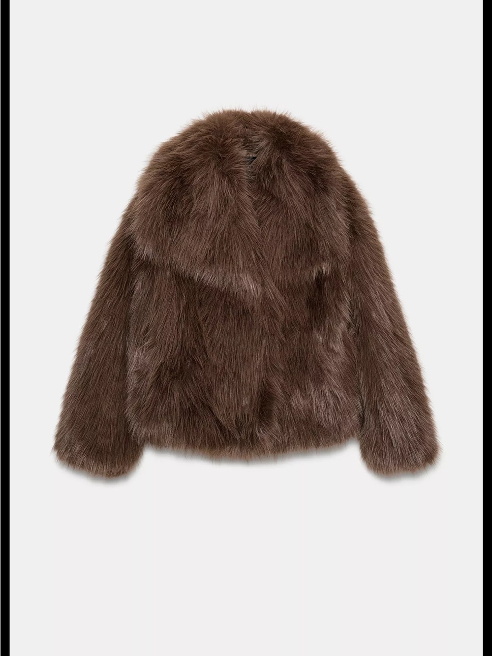 Zara Dark Brown Faux Fur Coat